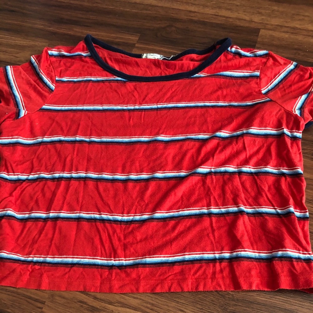 Red Blue White Stripe Crop top